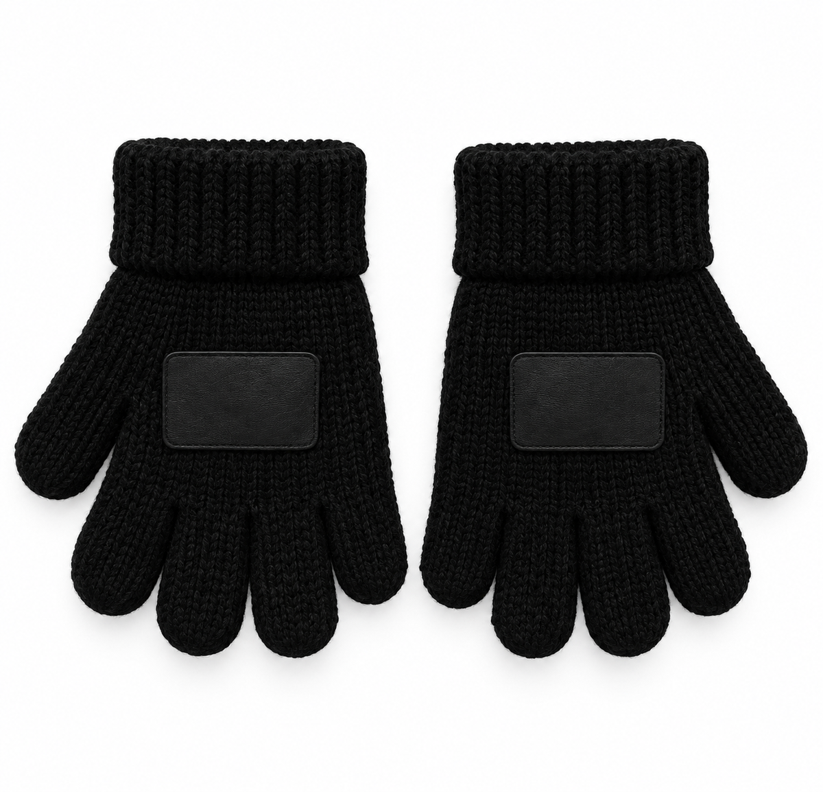Black Gloves Black Leather Square