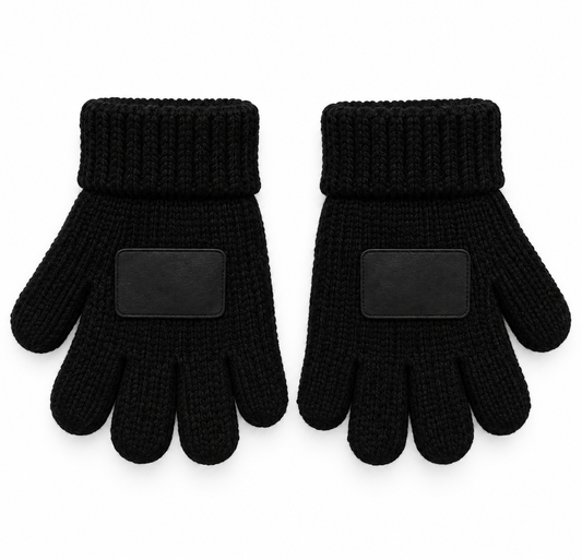 Black Gloves Black Leather Square