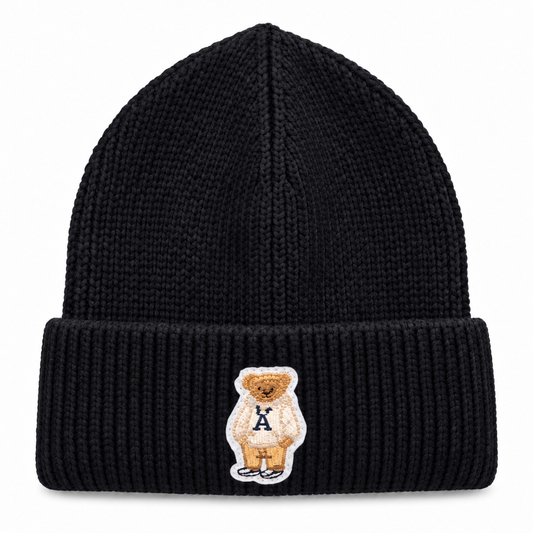 Black Beanie - Bear