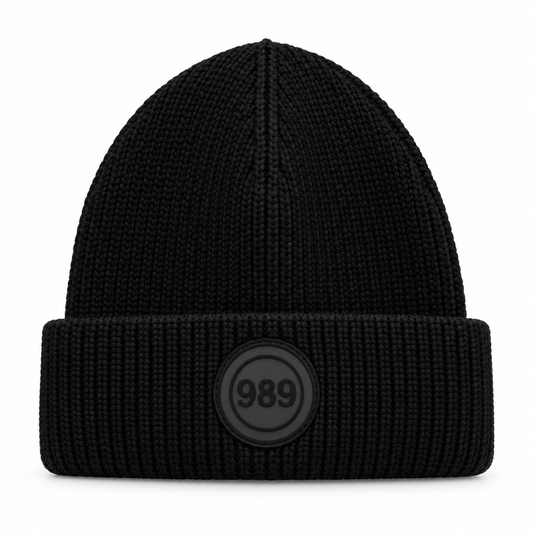 Black Beanie - 989 Logo Patch